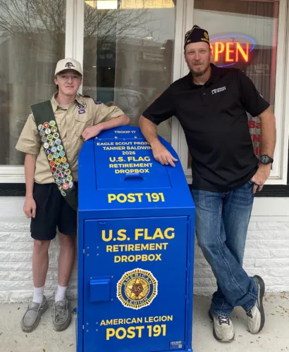 Eagle Scout project brings new flag retirement box to Webster City